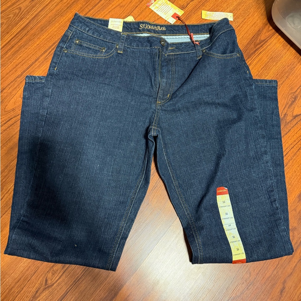 St. John's Bay Dark Denim Straight Leg Jeans